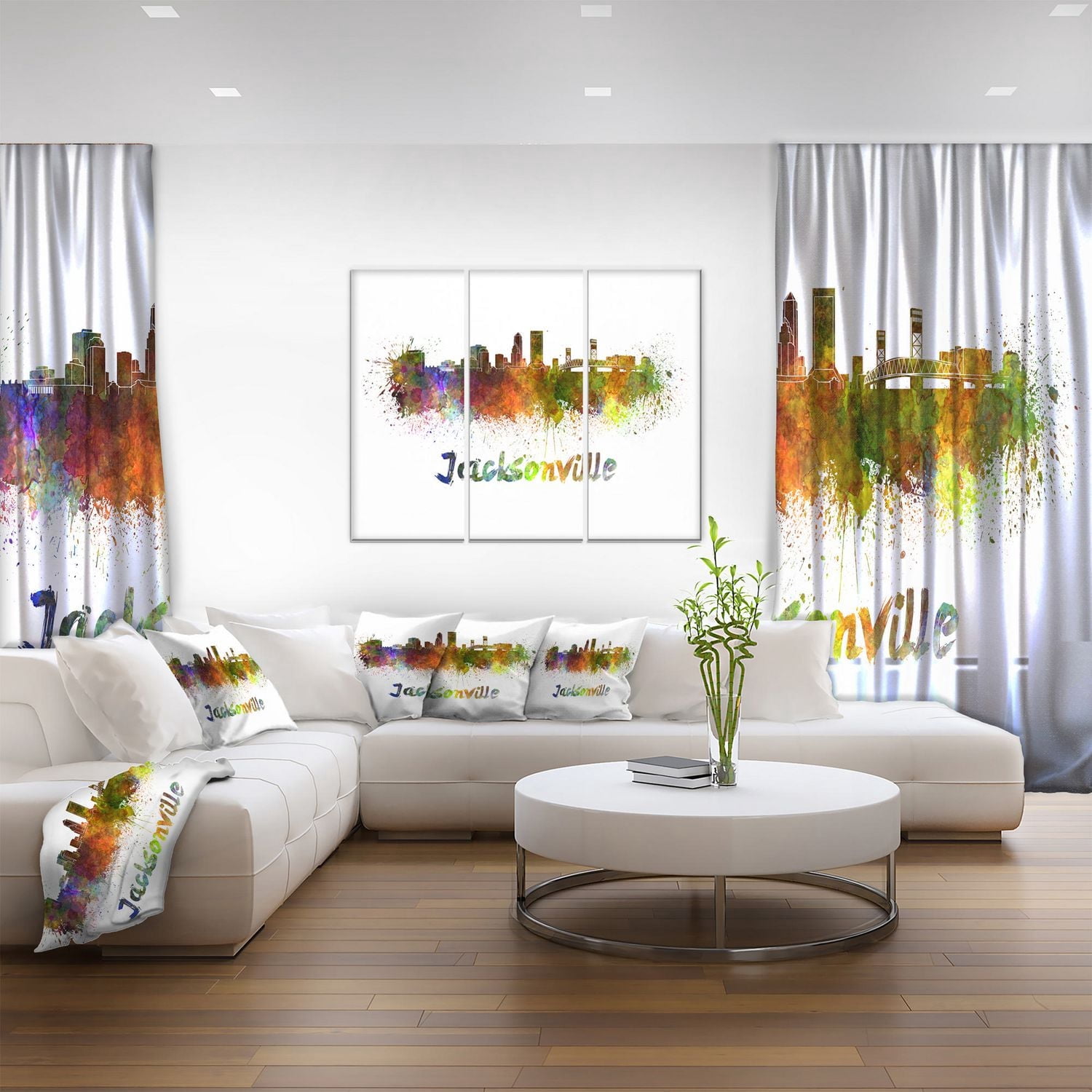 Design Art La Ligne D'Horizon De Jacksonville Art Sur Toile