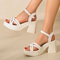 thumbnail image 1 of Pisexur Women Shoes Summer Solid Color One-line Strappy Beach Sandals on Clearance, 1 of 7