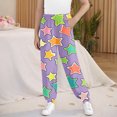 thumbnail image 1 of Cowsor Girls Graphic Print Sweatpants Athletic Drawstring Joggers Cute Track Pants with Pockets for Kids, 1 of 6