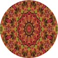 thumbnail image 1 of Ahgly Company Tapis Rond Lavable en Machine Intérieur Transitionnel Rouge Tomate, 4 Pieds Rond, 1 of 7
