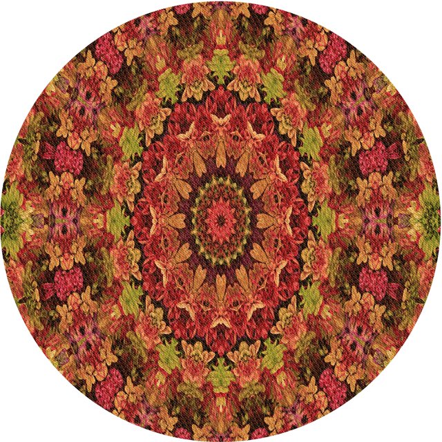 Ahgly Company Tapis Rond Lavable en Machine Intérieur Transitionnel Rouge Tomate, 4 Pieds Rond