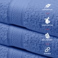 thumbnail image 4 of Canadian Linen Imperial Towels, Pack of 6 (Bath, Hand, Face Cloth Set) Lightweight Soft Absorbent Cotton Quick Dry Towel for Bathroom, Spa, Light Blue, 4 of 9