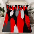 thumbnail image 2 of Erosebridal Ensemble de Draps Moderne Abstrait Format Simple, Draps Art Aquarelle Simple, Rouge Noir 3 Pcs, 2 of 7