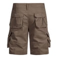 thumbnail image 4 of Sentmoon Mens Cargo Shorts High Waist Beach Shorts Loose Solid Color Button 2025 Summer Gym Shorts Multi Pocket Man Comfy for Sports Running Coffee 32, 4 of 5