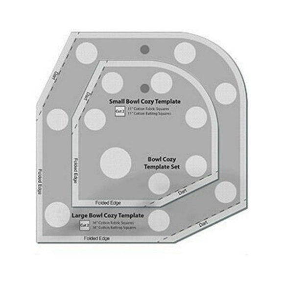AMERTEER 2Pcs Bowl Template Ruler Set DIY Marked Words Lightweight Easy to Operate Styling Tool Cloth Sewing Pattern Household Stuff