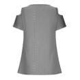 thumbnail image 5 of asjyhkr Womens off Shoulder Tops Summer Short Sleeve Breathable Lightweight Tees Solid Color Tshirts, 5 of 5