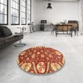 thumbnail image 3 of Ahgly Company Tapis d'Intérieur Carrés Abstraits Rouges Abstraits pour Aire, 7 Pieds Carré, 3 of 6
