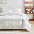 thumbnail image 1 of Wzzjkit Double Sided Washed Cotton Quilted Bed Cover 3 Pcs Set Solid Colo Pillowcase20x26in, 1 of 6