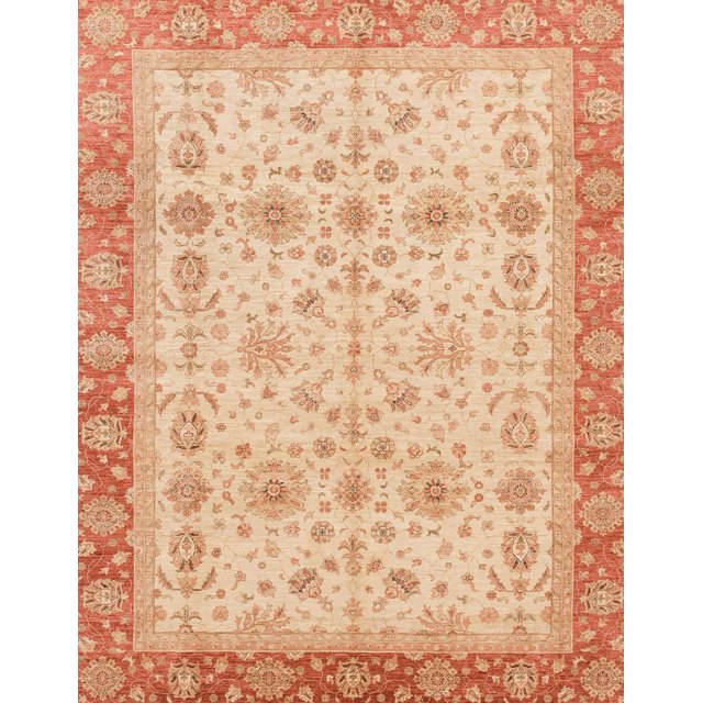 Ahgly Company Indoor Rectangle Abstract Indian Saffron Orange Oriental Area Rugs, 5' x 8'