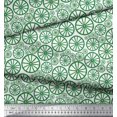 thumbnail image 3 of Soimoi Tissu Satin Modal Vert Roue Imprimé Ethnique Tissu de Couture au Yard 42 Pouces de Large, 3 of 3
