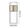 thumbnail image 2 of Bouteille en Verre Infuseur à Thé Isolée à Double Paroi / Filtre en Acier Inoxydable 304 / Verre Borosilicaté Résistant à la Chaleur et au Froid / Conception Étanche / Tasse d'Infusion Portable de 16 Oz pour Boissons Chaudes/froides, 2 of 2