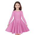 thumbnail image 4 of Rbaofujie Robe à Manches Longues pour Filles, Coton, Robes Décontractées, Robe Patineuse Évasée A-line pour l'École et les Fêtes, 4-13 Ans, 4 of 9