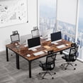 thumbnail image 5 of Tribesigns 13FT Large Conference Table, Modern 6.5FT x 2.3FT Meeting Room Table with Metal Frame, Seats 12-16 People, Rustic Brown, 5 of 5