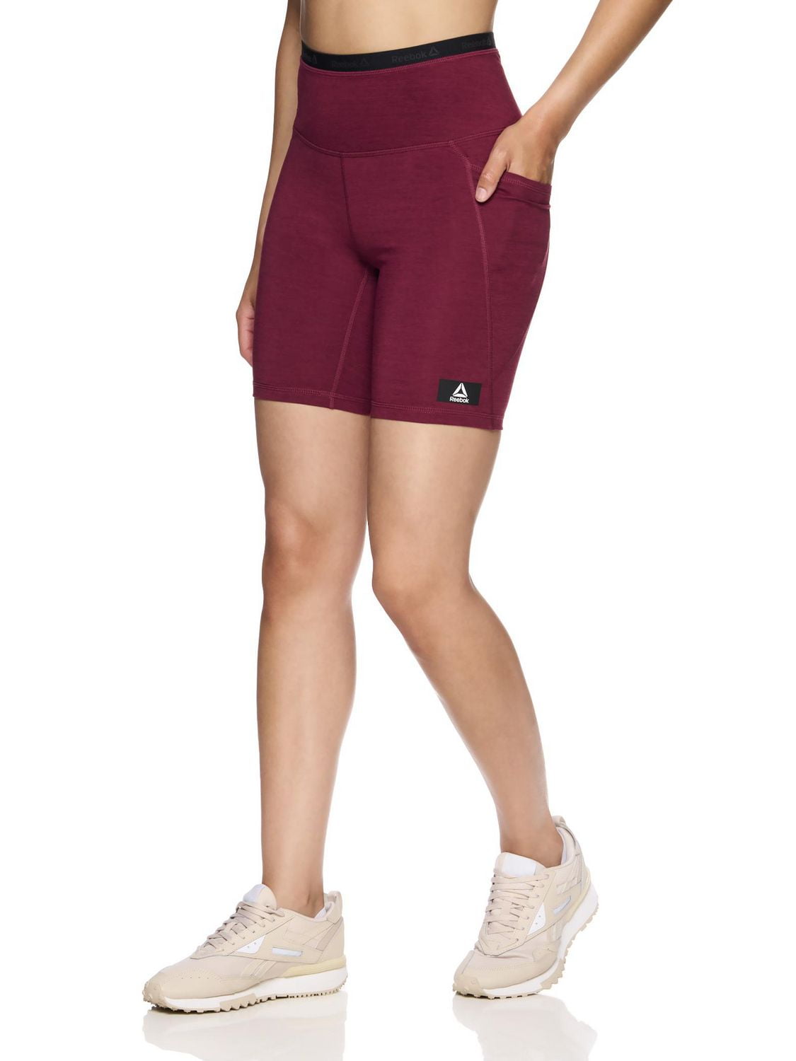 Reebok Women's Flex Highrise Compression Shorts with pockets