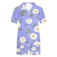 thumbnail image 3 of Jamicy Pyjama Super Doux pour Femmes Mode Décontractée Imprimé Haut à Manches Courtes à Col à Revers avec Short Ample Confortable Ensemble de Pyjama pour la Maison, 3 of 4