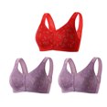 thumbnail image 1 of AherBiu 3pc Plus Size Bras for Women Front Closure Full Coverage Comfort Bralettes Push up Wireless Lingerie, 1 of 5