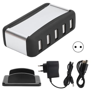 USB 7-Port Hub, Docking Station Expansion Hub 7 USB Ports  For Computers For Desktop EU Plug