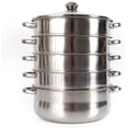 thumbnail image 2 of 5-Tier Stainless Steel Steamer, Multi-Layer Cookware Pot with Handles on Both Sides, 2 of 4