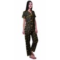 thumbnail image 3 of Moomaya Notch Collar Button Down Printed Cotton Pajama Set For Women Nightwear, 3 of 6