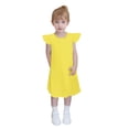 thumbnail image 3 of Milgrthf Girls Midi Dress Summer Ruffle Sleeve A Line Swing Basic Skater Twirl Party Dresses 4-12 Years Yellow, 3 of 9