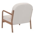 thumbnail image 3 of Mid-Century Modern Boucle Fabric Accent Chair, Fabric - White & Walnut, 3 of 8