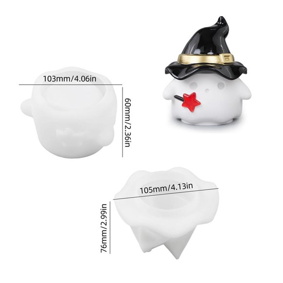 Boîte de Rangement pour Pots de Citrouille d'Halloween Moule en Silicone Porte-Bougies en Béton Boîte à Bonbons Fantôme Plateau Moule en Résine Époxy Décoration Maison DIY
