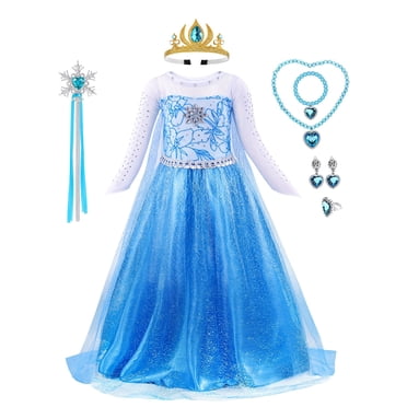 Queen Costume For Girl Elsa Dress Cosplay Princess Dress Up Clothes For Halloween