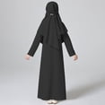 thumbnail image 4 of MEZZALL Robe pour Filles à Manches Longues Robe de Prière Hijab pour Enfants Filles Abaya Mignonne Robe d'Été pour Tout-Petits, Noir, 9-10 Ans, 4 of 6