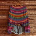 thumbnail image 2 of WTXUE Chandail Rétro Fair Isle Vintage pour Femmes à Imprimé Artistique, Chandail Léger Surdimensionné à Manches Longues, Col Rond, Chandail Mignon Vintage, Chandails d'Automne Décontractés Amples en Tricot, Tuniques, Rose Vif 3TG, 2 of 3