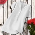 thumbnail image 2 of Timegard Womens Cotton Linen Tops Plus Size Notched V Neck Button Short Sleeve Casual Loose Tee Shirts, 2 of 3
