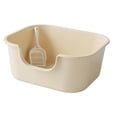 thumbnail image 2 of Open Top Pet Litter Tray Cat Litter Box High Sided Easy to Clean Extra Large Coffee Color, 2 of 9