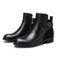 thumbnail image 3 of B91xZ Womens Chelsea Boots Pointed Toe Side Zipper Square Buckle Winter Booties,Black 6.5, 3 of 5