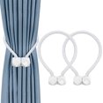 thumbnail image 1 of ORUYROP Embrasses Magnétiques pour Rideaux, Embrasses Pratiques de Style Européen pour Draperies, Support de Retenue Décoratif pour Draperies de Fenêtre, Aucun Outil Requis (Blanc, 2), 1 of 6