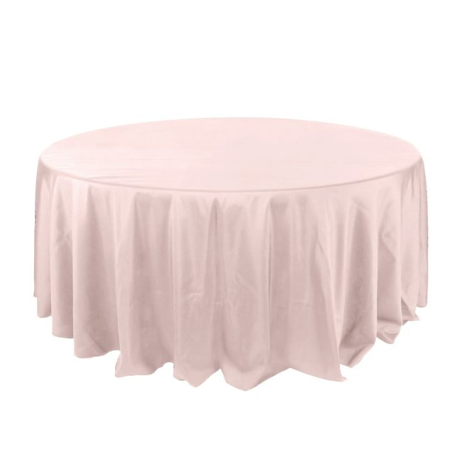 LNGOOR 108” Wholesale Round Tablecloth Polyester Round Table Linens For Wedding Party Banquet Restaurant - WHITE