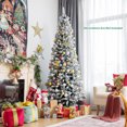 thumbnail image 2 of Costway 7.5ft Snow-Flocked Hinged Artificial Christmas Pencil Tree w/ 1189 Mixed Tips, 2 of 10