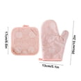 thumbnail image 3 of Tranfacy Home and Kitchen,Hot Pads for Kitchen,Thickened Insulated Gloves Oven Baking Polyester Wear Resistants Microwave Gloves Kitchen Avoid Scalding Gloves Mat Set, 3 of 4