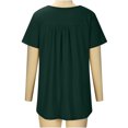 thumbnail image 4 of SMihono Hauts pour Femmes Été Décontracté Chic T-Shirt d'Été Uni Col Rond Boutonné Plissé Manches Courtes Oversize pour Femmes, 4 of 8
