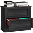 thumbnail image 1 of HOMCOM Lateral File Cabinet with 2 Drawers, Farmhouse Filing Cabinet, Black, 1 of 10