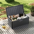 thumbnail image 4 of Costway Storage Box with Lockable Design & Gas Strut Handle 2 Person Bench Garden Organizer, 4 of 10