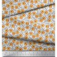 thumbnail image 2 of Soimoi Poly Georgette Fabric Text & Tiger Face Cartoon Print Fabric by The Yard 42 Inch Wide, 2 of 3