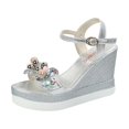 thumbnail image 2 of LSLJS Sandales Compensées pour Femmes, Chaussures Décontractées à Bout Ouvert pour Femmes avec Strass, Sandales Compensées à Plateforme Confortables, 2 of 7