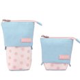 thumbnail image 1 of VALINK Cute Collapsible Pencil Pen Pouch Dot Print Lightweight Large Capacity Stationary Cosmetics Bags for, 1 of 1