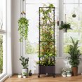 thumbnail image 4 of Costway 1 PCS 67" Planter Raised Garden Bed with Planter Box &Trellis Adjustable Height, 4 of 10