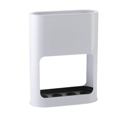 Transemion Support de Remplacement pour Parapluie de Pluie en ABS Couleur Unie Antidérapant 4 Fentes pour Balcon avec Bac à Eau Blanc