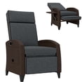 thumbnail image 1 of Outsunny Fauteuil Inclinable d'Extérieur avec Dossier Réglable, Coussin, Gris Foncé, 1 of 10