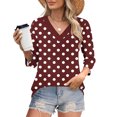 thumbnail image 2 of Fewfanhot Hauts pour Femmes à Manches 3/4, Mode d'Automne, Tunique à Col en V, Tenue de Bureau Décontractée, Chandail à Enfiler, 2 of 9