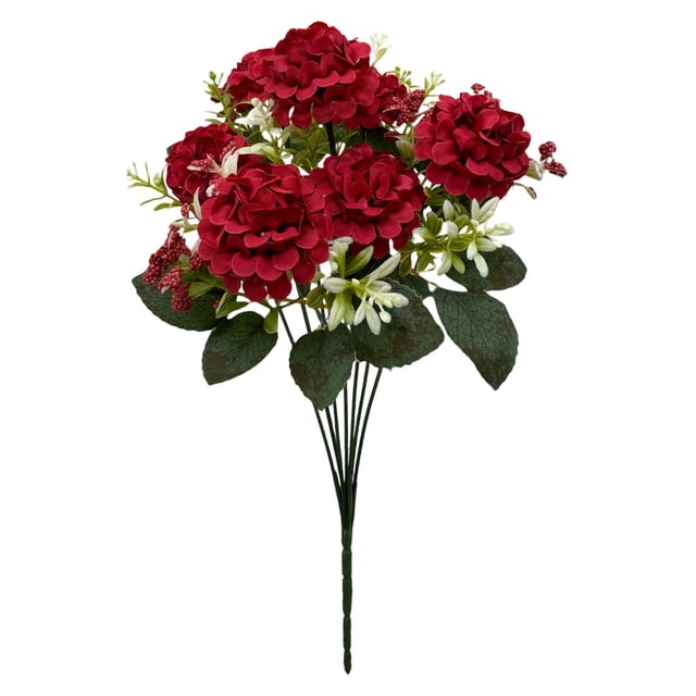 Artificial Flower Artificial Hydrangea Bouquet with Flower Arrangement for Wedding Home Decor Table Centerpiece (37Cm/14.57In) Artificial Rose Bouquet Silk Flower Arrangement Home Decor Flowers Fake