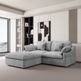 thumbnail image 2 of The Magic Home Canapé Sectionnel Modulaire en L en Lin avec Ottoman, Gris Pâle, 2 of 13