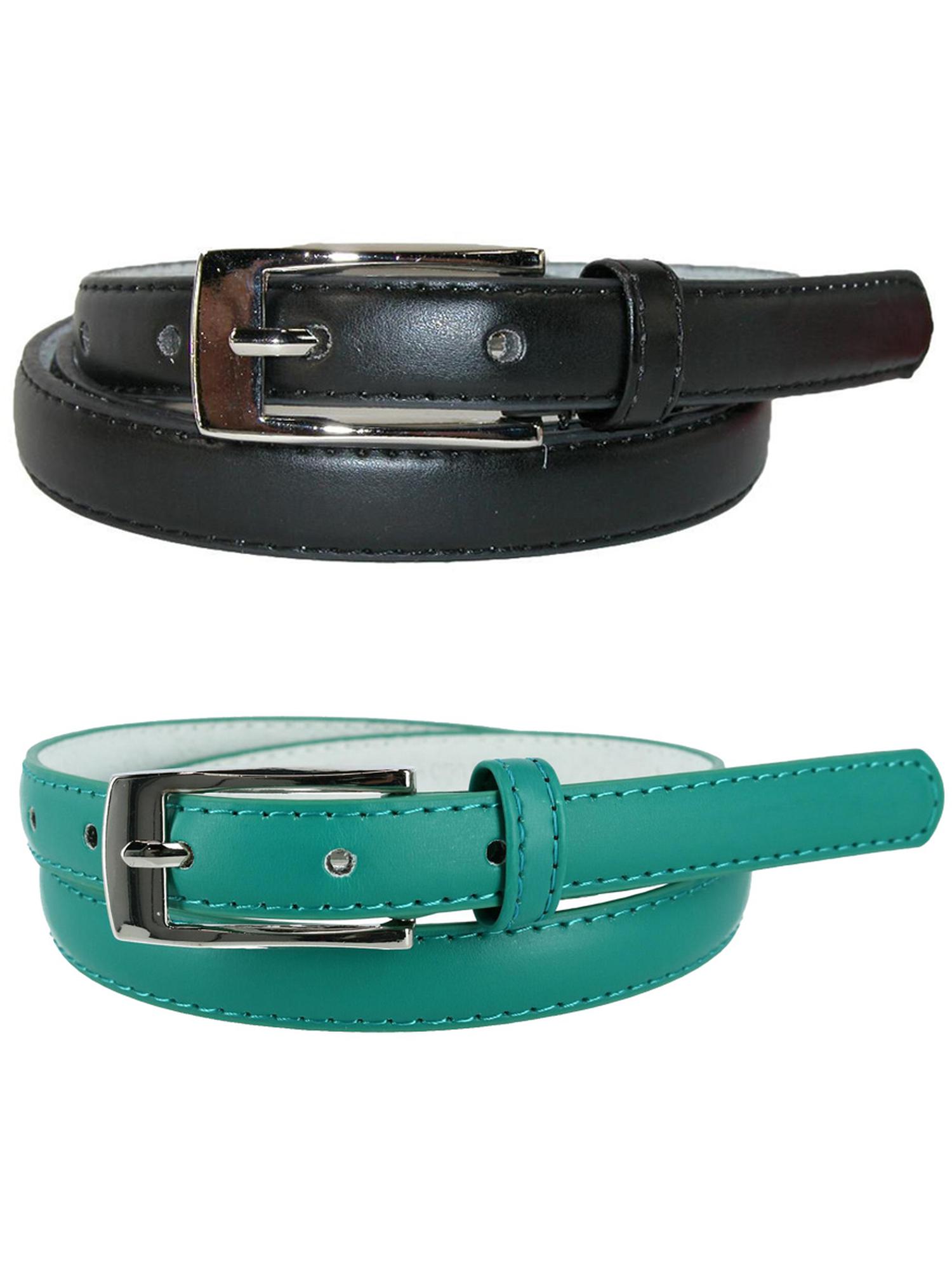 CTM® Ceinture Mince en Cuir de 3/4 Po pour Robe (Lot de 2 Couleurs) (pour Femmes)
