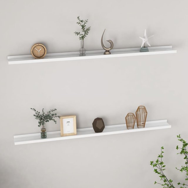 vidaXL Étagères Murales 2 Pcs Blanc 115x9x3 cm